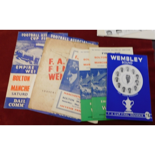 25 - FA Cup Final Bolton v Manchester United 1958 - a collection of ephemera from the Final just 3 months... 