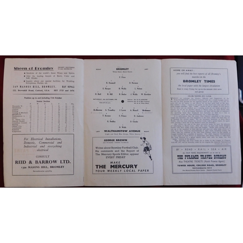 254 - A collection of (38) Bromley home programmes from seasons 1957/58 (23), 1958/59 (9), 1959/60 (1), 19... 