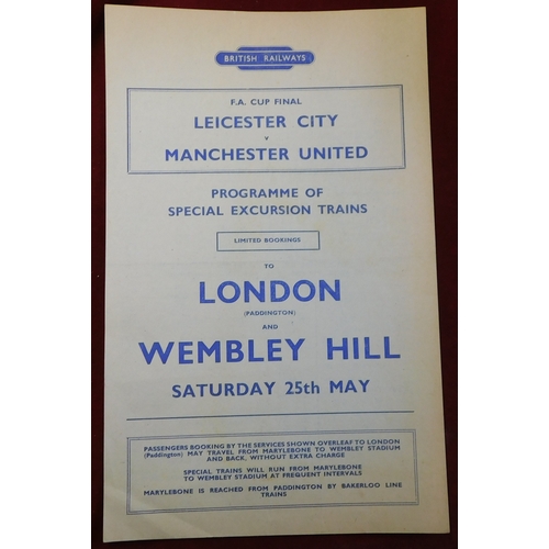 26 - FA Cup Final Leicester City v Manchester United 1963 - a collection of ephemera from the Final playe... 