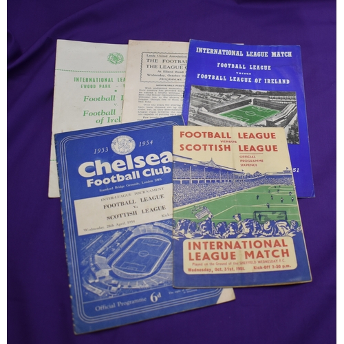 263 - A collection of 5 International Football League match programmes - Football League v Scottish League... 