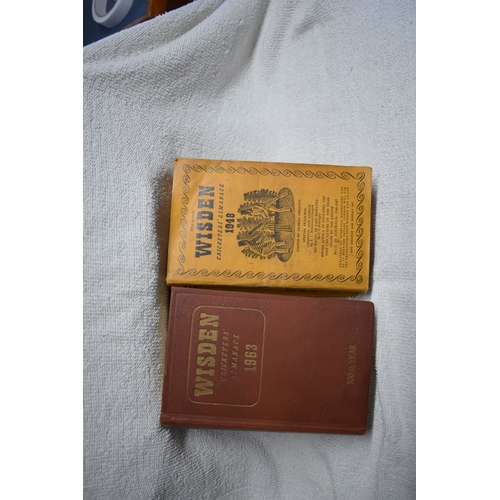 267 - Wisden Cricketers' Almanack 1948 (Softback) and 1963 Centenary Edition (Hardback). Generally good