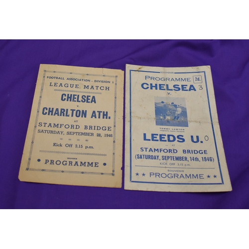 277 - Pirate programmes from 2 Chelsea homes from the 1946/47 season v Leeds United (GP Abott) (score)  an... 