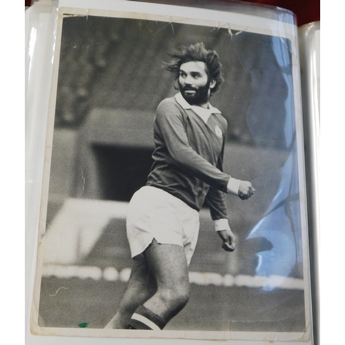 28 - A magnificent folder of George Best items. Includes a Funeral Service brochure, Itinerary with fligh... 