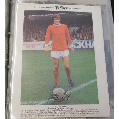 28 - A magnificent folder of George Best items. Includes a Funeral Service brochure, Itinerary with fligh... 