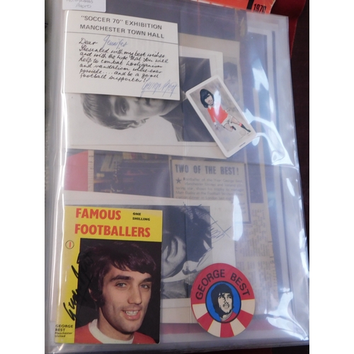 28 - A magnificent folder of George Best items. Includes a Funeral Service brochure, Itinerary with fligh... 