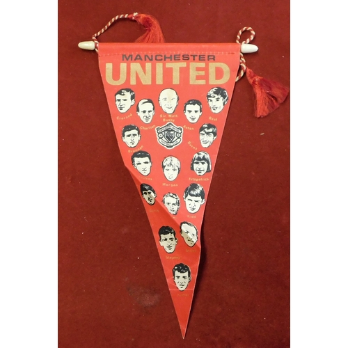 31 - A collection of 25 Manchester United Pennants mostly from matches in European competitions in the 19... 