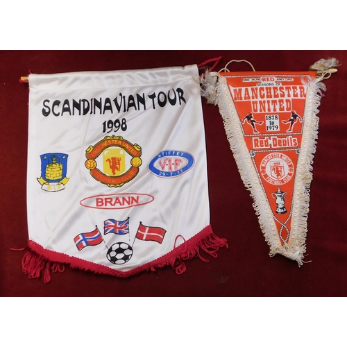 31 - A collection of 25 Manchester United Pennants mostly from matches in European competitions in the 19... 