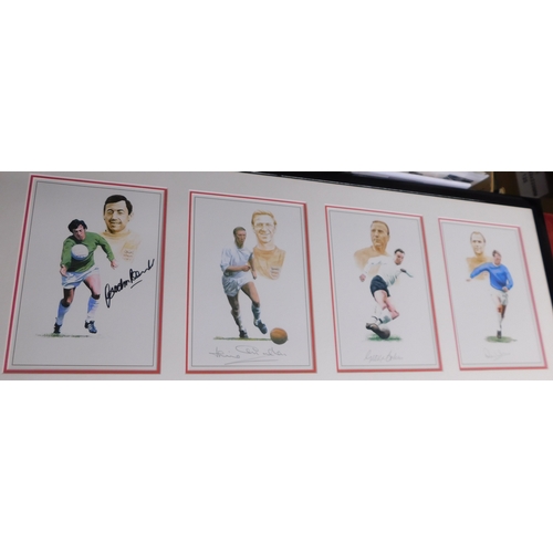 334 - A magnificent Limited Edition 106cms x 86cms framed colour sketches of the 1966 England World Cup vi... 