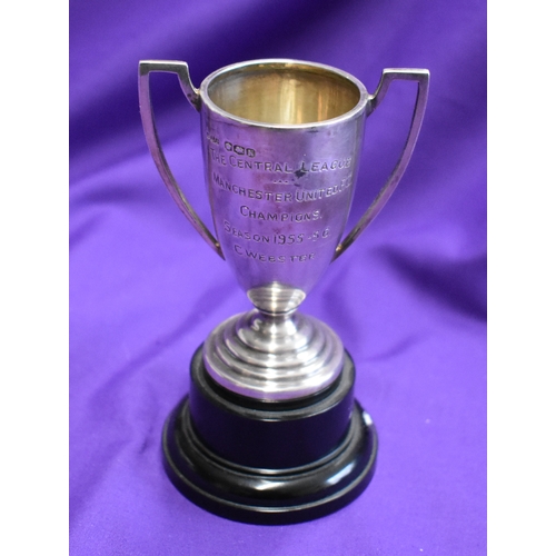 378 - An engraved Central League Winners Trophy presented to Colin Webster of Manchester United from the 1... 