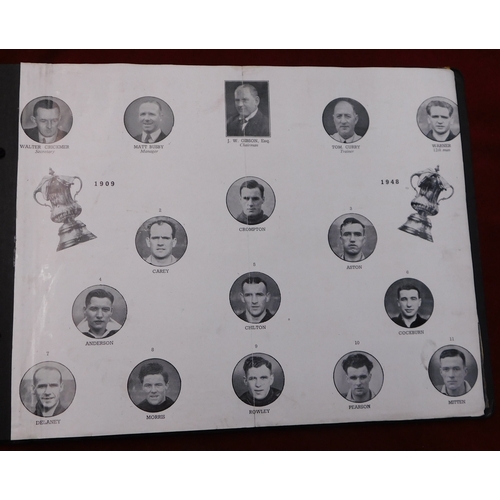 39 - A 38 Page album of Press Cuttings team photos, Players Brochure (FA Cup Final 1948) and many action ... 