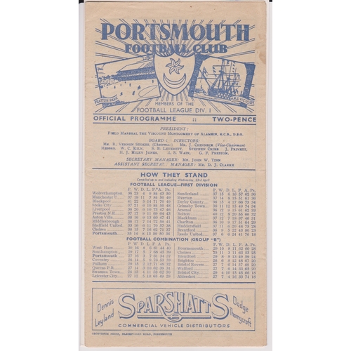 42 - Portsmouth v Manchester United 26th April 1947. Scarce gatefold programme. No writing. Generally goo... 