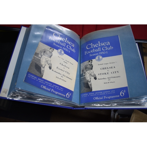 444 - A full set of 23 Chelsea home programmes from the 1950/51 season housed in a custom made DJ Bookbind... 