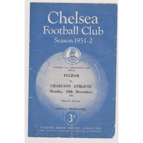 454 - Fulham v Charlton Athletic London Challenge Cup Final at Stamford Bridge (Chelsea) 10th December 195... 