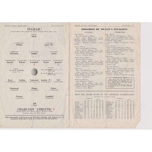 454 - Fulham v Charlton Athletic London Challenge Cup Final at Stamford Bridge (Chelsea) 10th December 195... 