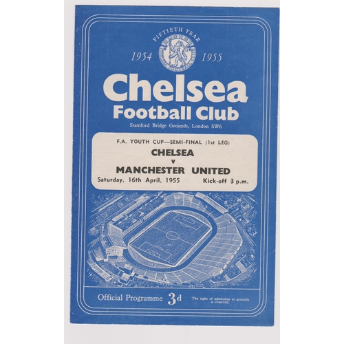 459 - Chelsea v Manchester United FA Youth Cup Semi Final 1st Leg at Stamford Bridge 16th April 1955. 4 pa... 