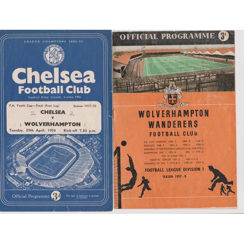 460 - Programmes from both legs of the Chelsea v Wolverhampton Wanderers FA Youth Cup Final at Stamford Br... 