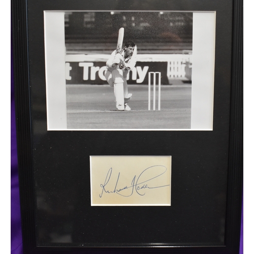 467 - Framed signed photo of Sir Richard Hadlee, signed at Leyland Cricket Club BUYER TO COLLECT