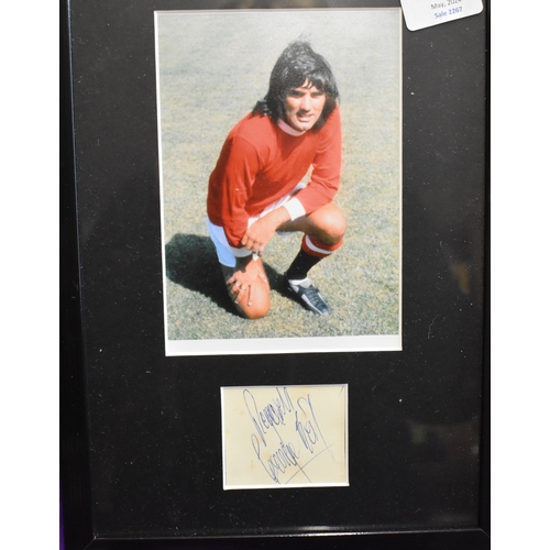 469 - Framed signed Photo of George Best, outside Norbreck Hotel Blackpool, after training BUYER TO COLLEC... 