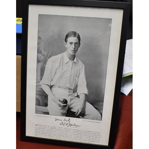 473 - Framed Photo of D.L.A. Jephson Cricketer, photograph by E. Hawkin's & Co BUYER COLLECT