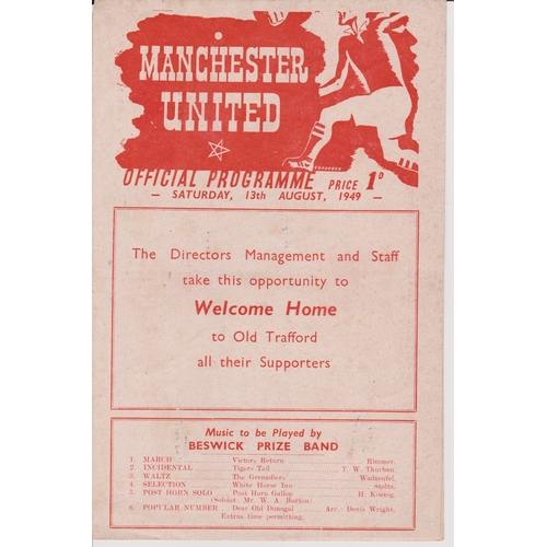 48 - Manchester United 4 Page programme for the two practice matches Reds v Blues one of which kicked off... 