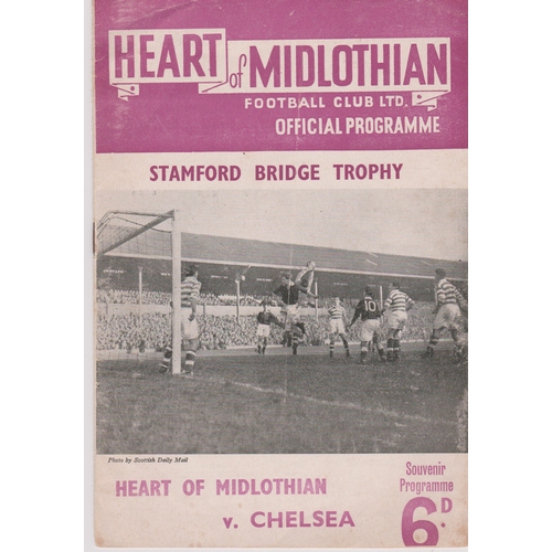 515 - Hearts v Chelsea (Friendly). 4 Page programme 31st March 1954. No writing. Generally good.