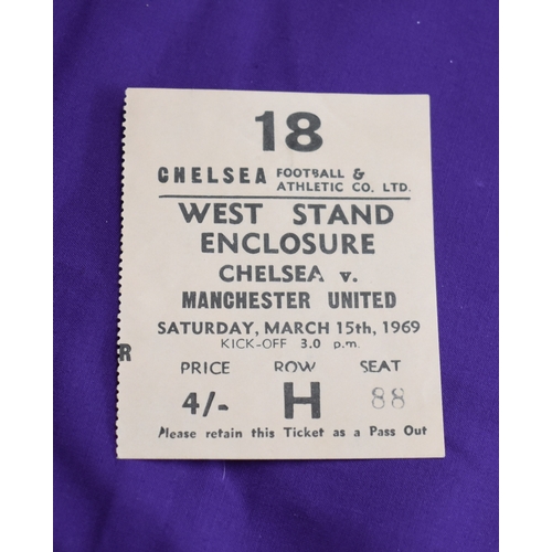 518 - Ticket Chelsea v Manchester United March 15th 1969. Very good/excellent.