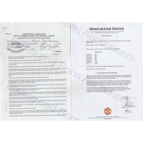 164 - An original of Gerard Pique's signing on contract for 5 years signed by both parties for Manchester ... 