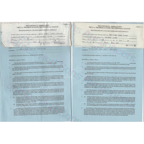 170 - An collection of 6 contracts for David Beckham starting with his first contract from Manchester Unit... 