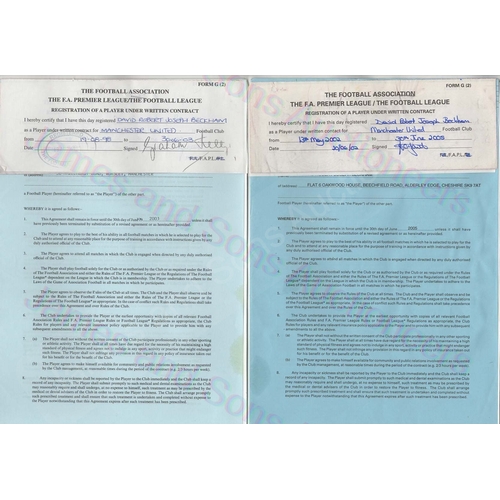 170 - An collection of 6 contracts for David Beckham starting with his first contract from Manchester Unit... 