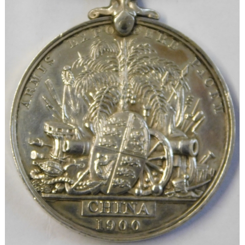 502 - British China War Medal 1900 (Boxer Rebellion) to E.C. Ryder. Ordinary Seaman. H.M.S. Pique. Citatio... 