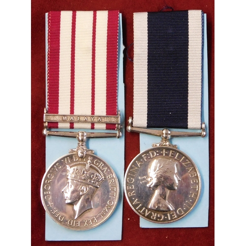 503 - British Royal Navy pair with Naval General Service Medal (GeoVI variant) with Malaya clasp and Royal... 