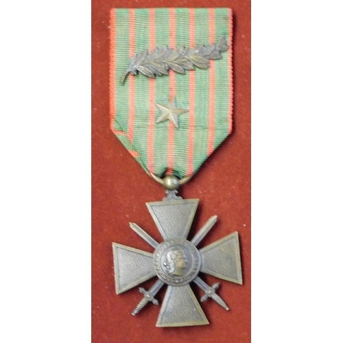 513 - French Croix de Guerre 1914-1915 with citation star and palm leave mention in despatches.