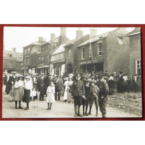 527 - British WWI RP Military Postcard depicting the damage to Dereham from the 8th September 1915 Aerial ... 