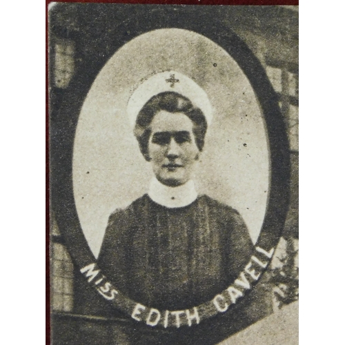 531 - British WWI RP Postcard in memory of Miss Edith Cavell, depicting a memorial in Belgium, script 'Sho... 