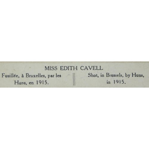 531 - British WWI RP Postcard in memory of Miss Edith Cavell, depicting a memorial in Belgium, script 'Sho... 