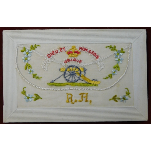 546 - WWI Silk Postcards - Royal Engineers and Royal Artillery, both very clean (2)