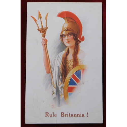 567 - Military WWI range of Patriotic Postcards, Rule Britannia etc (10)