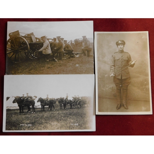 590 - British & Commonwealth WWI RP Postcards of Royal Artillery Regiments, one showing a Canadian Lady dr... 