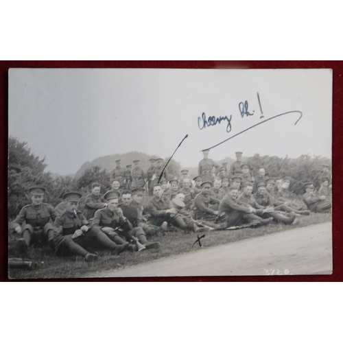 594 - British WWI RP Postcards (5) of regimental group photographs including Royal Artillery, Royal Fusili... 