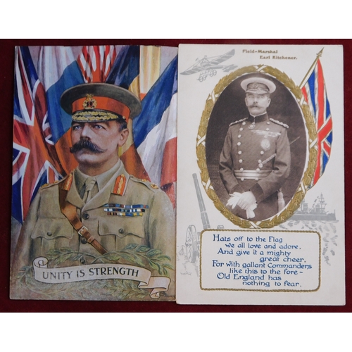 596 - Picture Postcards of WWI Leaders - a nice range Incl young Churchill, Kitchener, Joffre, Hamilton, B... 