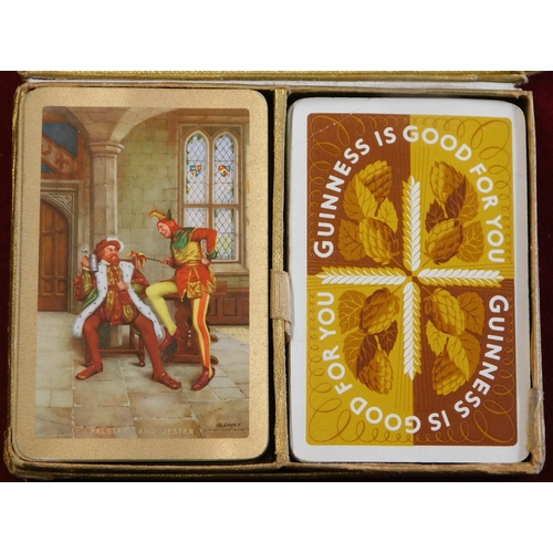 610 - Vintage playing cards, Guinness advertising packs in Irish emblem box