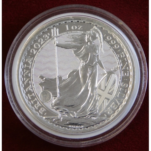 636 - Great Britain 1999 1oz Silver Britannia, mint in capsule