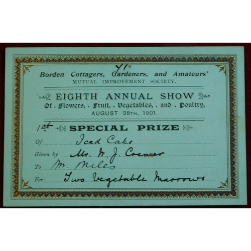 649 - Kent - Borden Village 1895, The Second Annual Show, Cottagers, Gardeners, & Amateurs' Mutual Improve... 