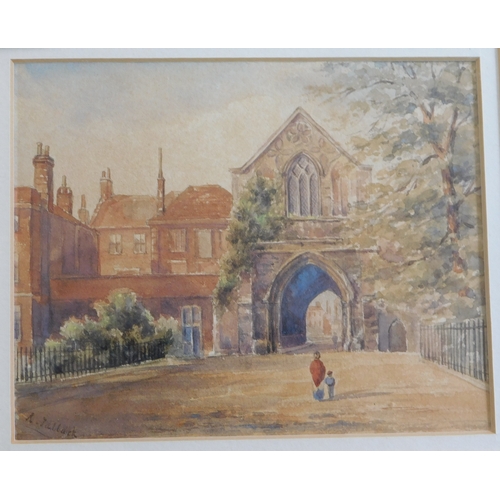 651 - Tallack, Rosaline (1881-1909) Three framed small water colours, Norwich, Pauls Ferry, Cathedral etc.... 