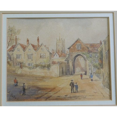 651 - Tallack, Rosaline (1881-1909) Three framed small water colours, Norwich, Pauls Ferry, Cathedral etc.... 