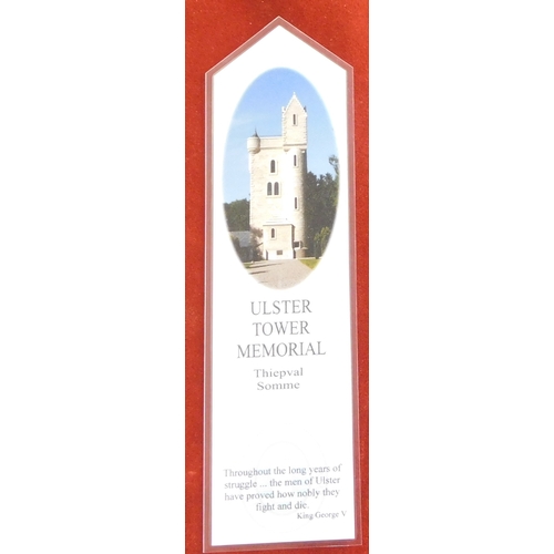 679 - Book Marks from The Somme Heritage Centre, showing Ulster Tower, Victoria Cross, Sir John Monash, Jo... 