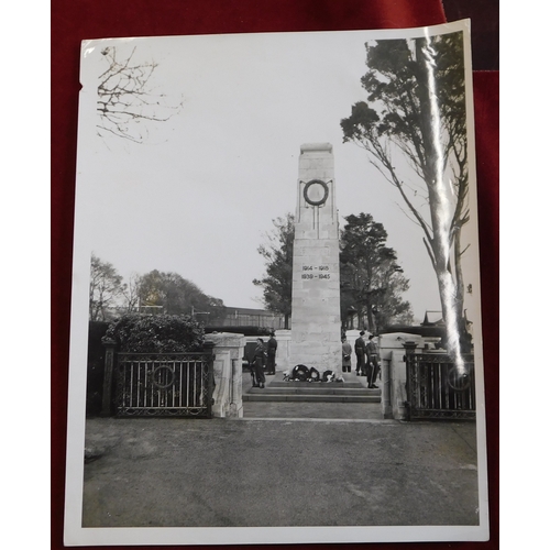 695 - Press photo of the Prince of Wales representing the King 1929, placing His Majesty's Wreath on the C... 