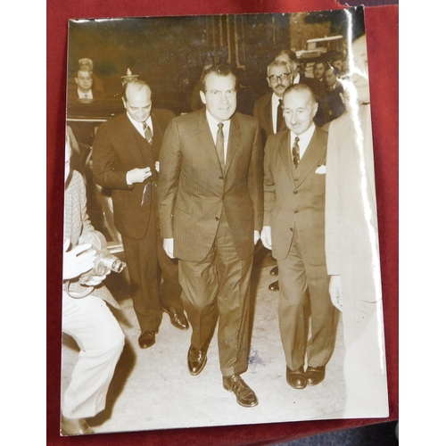 696 - Photos and News Paper Cuttings on Richard Nixon, black and white good condition