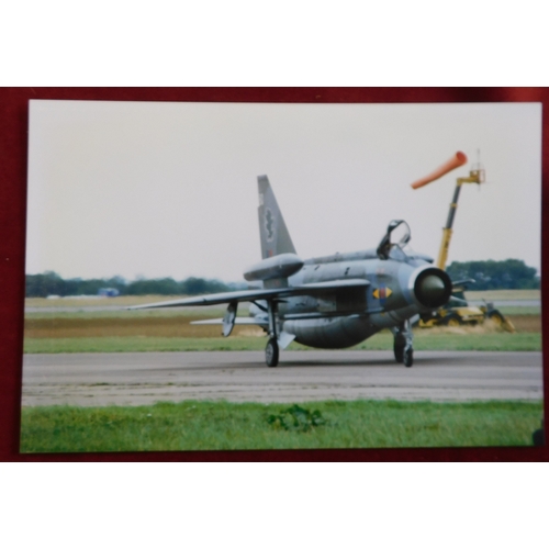 716 - Aviation photographs (6x9) group of 5. Lightning F6 XS904 on taxi out to re-heat run at Bruntingthor... 