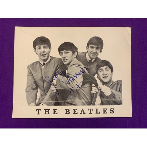 802 - Signed Beatles Fan Club Postcard - Original Beatles Fan Club postcard from 1965, signed by George Ha... 